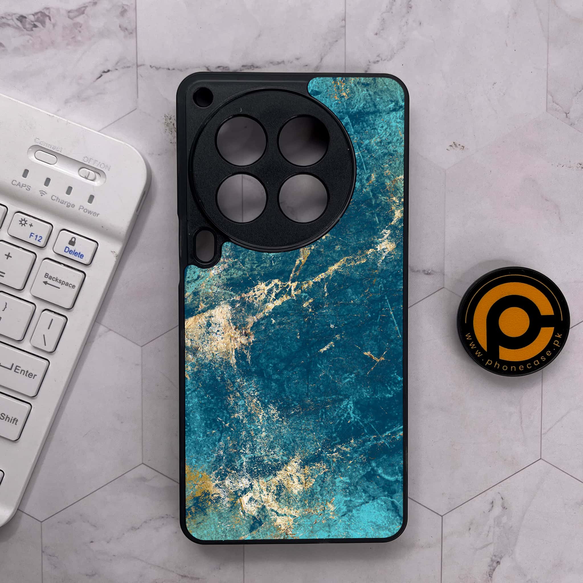 Tecno Camon 30 Premier - Blue Marble 2.0 Series - Premium Metal Printed soft Bumper shock Proof Case