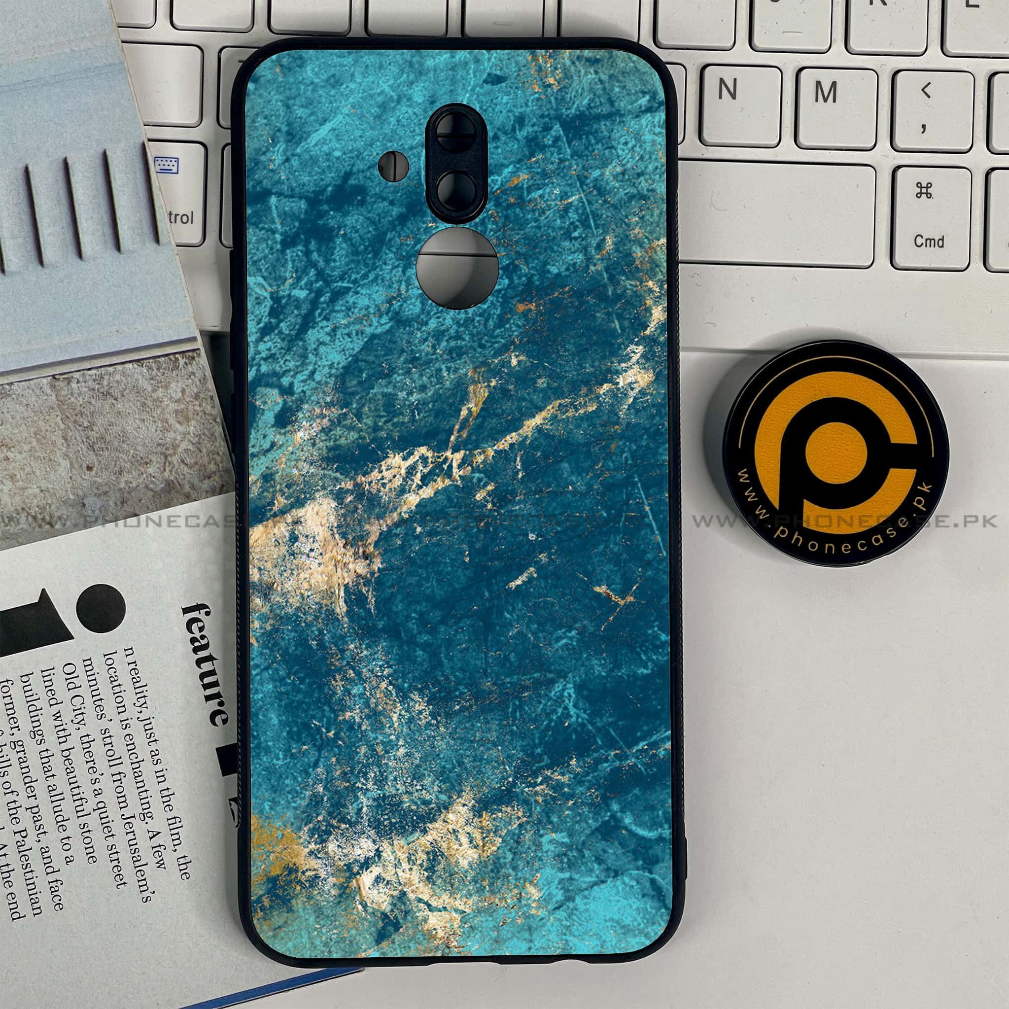 Huawei Mate 20 Lite - Blue Marble 2.0 Series - Premium Printed Glass soft Bumper shock Proof Case