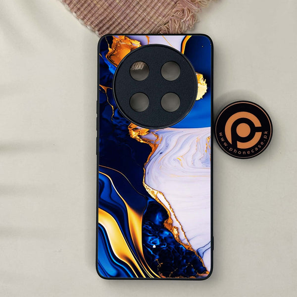 Honor X9c 5G - Blue Golden Marble - Premium Metal Printed soft Bumper shock Proof Case