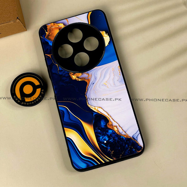 Xiaomi Poco C75 4G - Blue Golden Marble -  Premium Printed Metal soft Bumper shock Proof Case