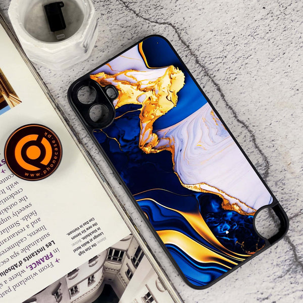 Nothing CMF Phone 1 - Blue Golden Marble - Premium Metal Printed soft Bumper Shock Proof Case