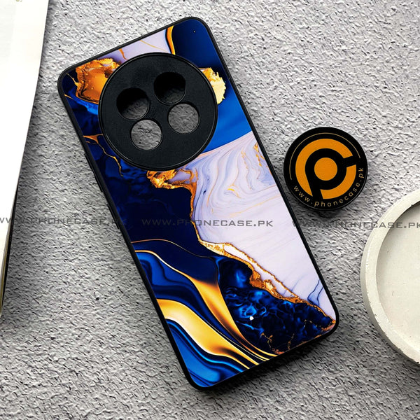 Realme 13 Pro Plus - Blue Golden Marble - Premium Printed Metal soft Bumper shock Proof Case
