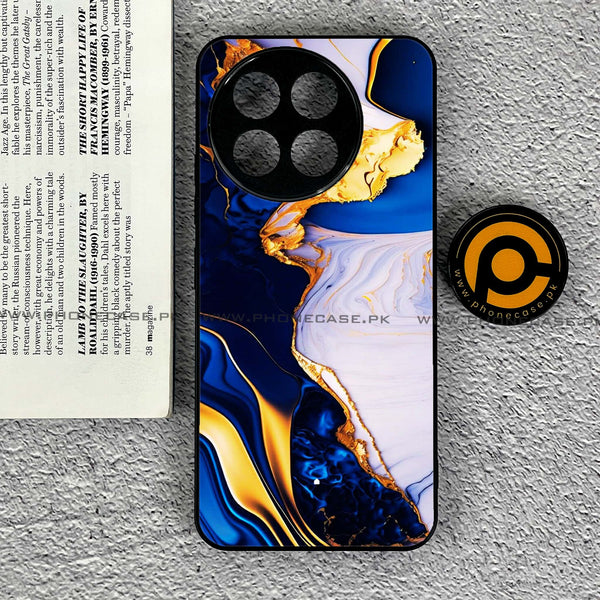 OnePlus 13R - Blue Golden Marble - Premium Printed Metal soft Bumper shock Proof Case