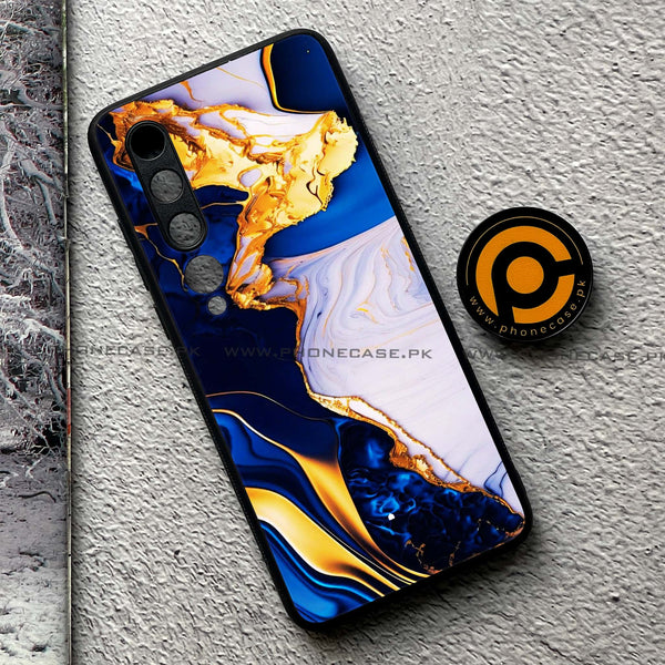 Xiaomi Mi 10 - Blue Golden Marble - Premium Printed Metal soft Bumper shock Proof Case