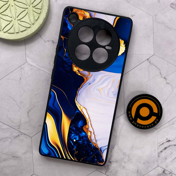 Infinix Zero 40 5G - Blue Golden Marble - Premium Metal Printed soft Bumper shock Proof Case