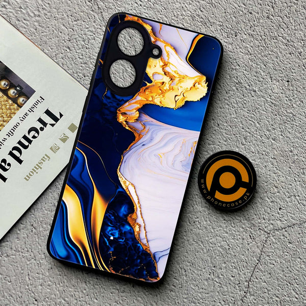 Xiaomi Redmi A5 - Blue Golden Marble - Premium Printed Metal soft Bumper Shock Proof Case