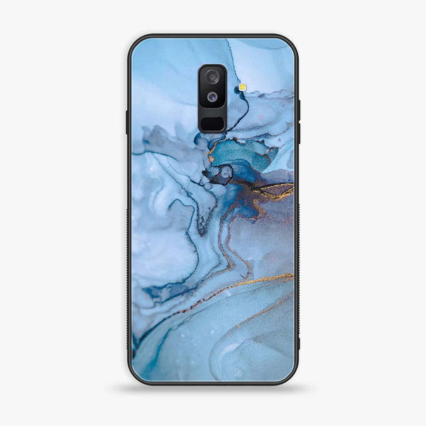 Samsung Galaxy A6 Plus (2018) - Blue Marble Series - Premium Printed Glass soft Bumper shock Proof Case