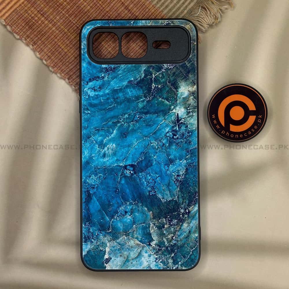 Infinix Smart 10 Plus - Blue Marble Series - Premium Metal Printed soft Bumper shock Proof Case
