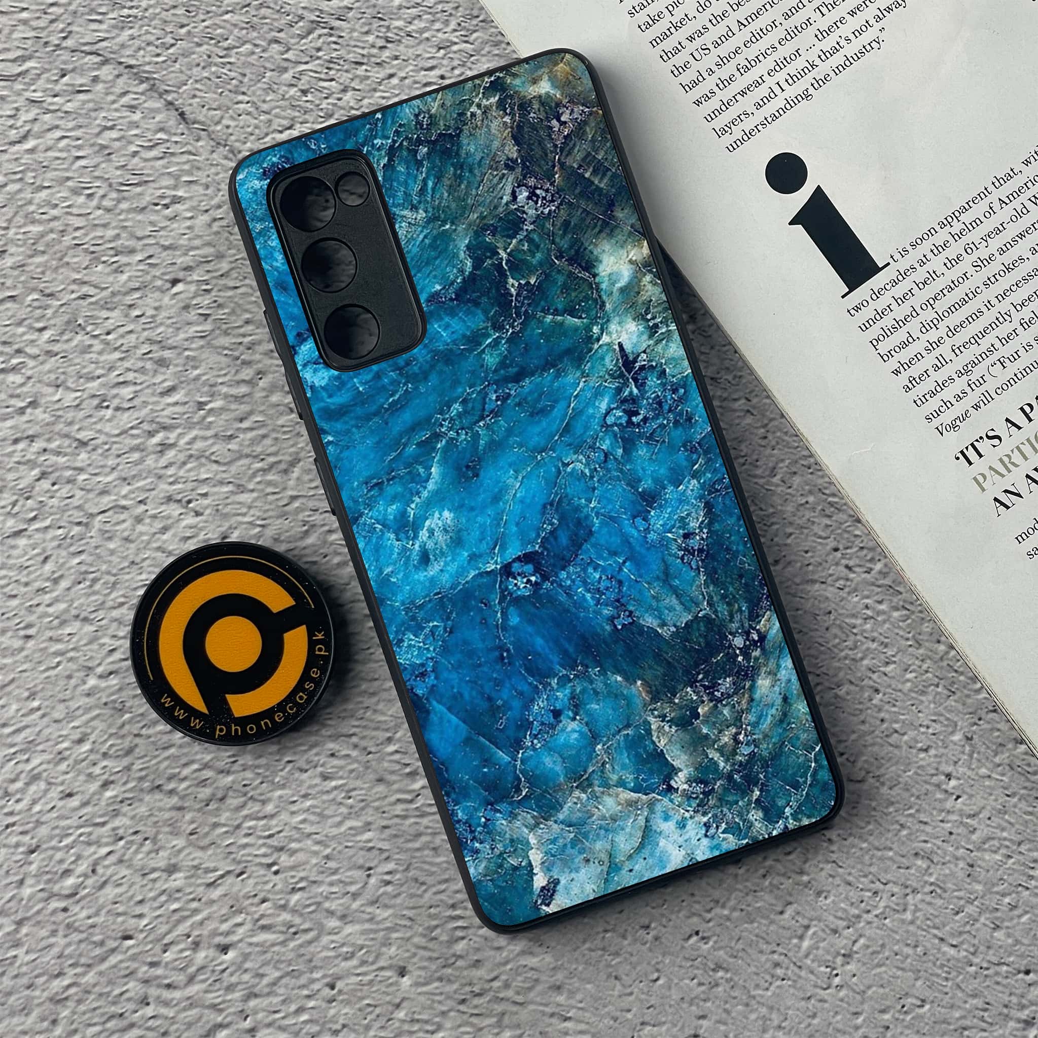 Samsung Galaxy S20 FE - Blue Marble Series - Premium Printed Glass soft Bumper shock Proof Case