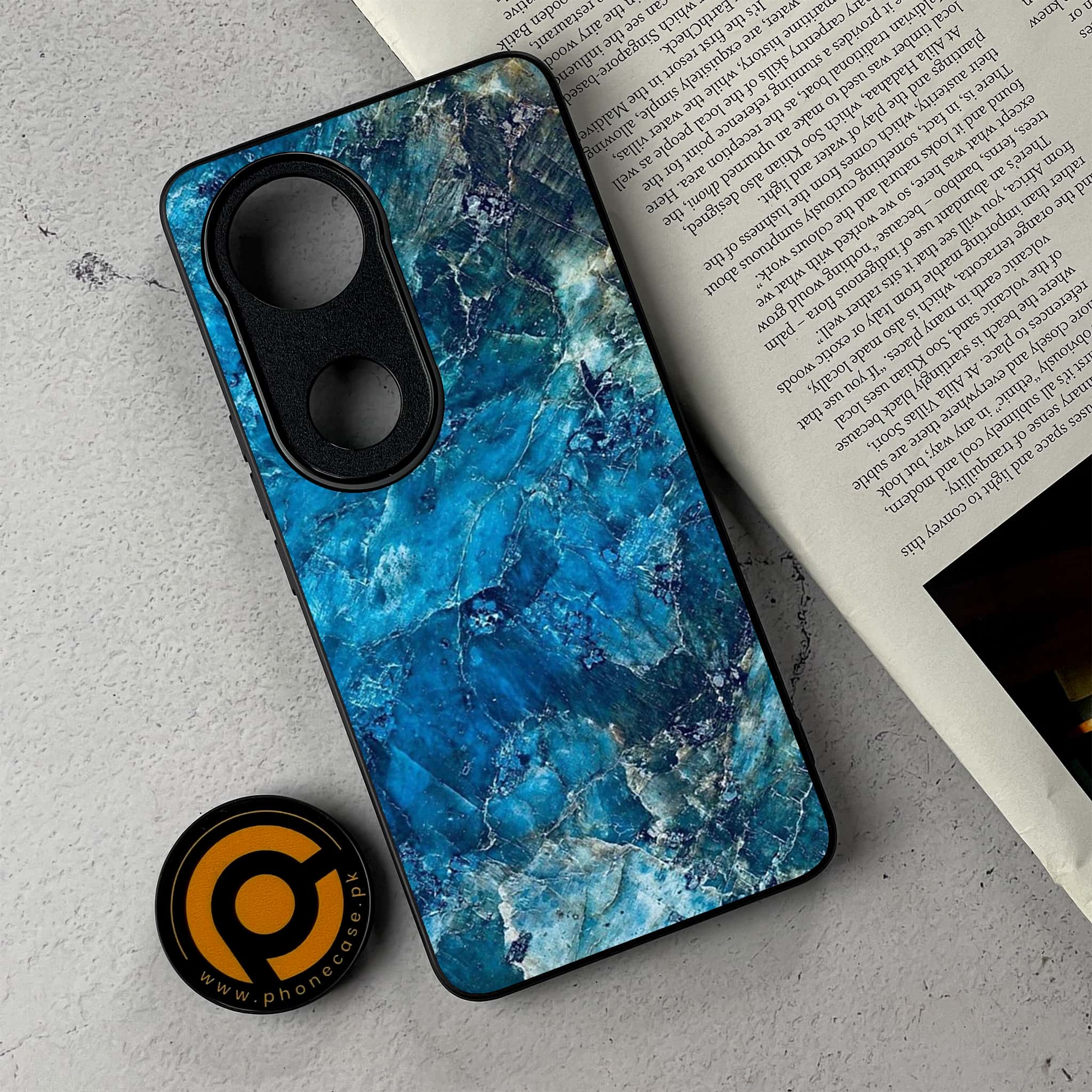 Vivo V50 - Blue Marble Series - Premium Metal Printed Soft Bumper Shockproof Case