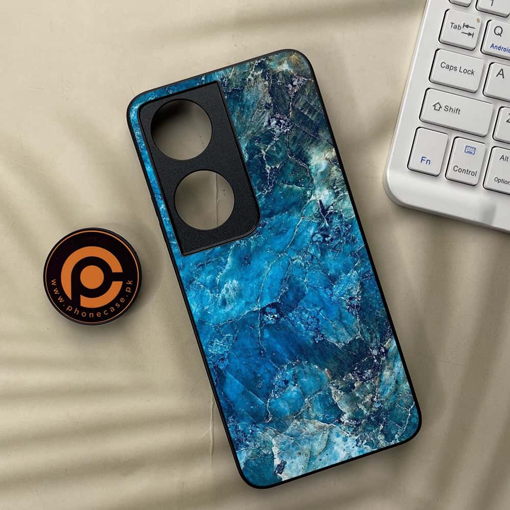 Honor X7b - Blue Marble Series - Premium Metal  Printed soft Bumper shock Proof Case