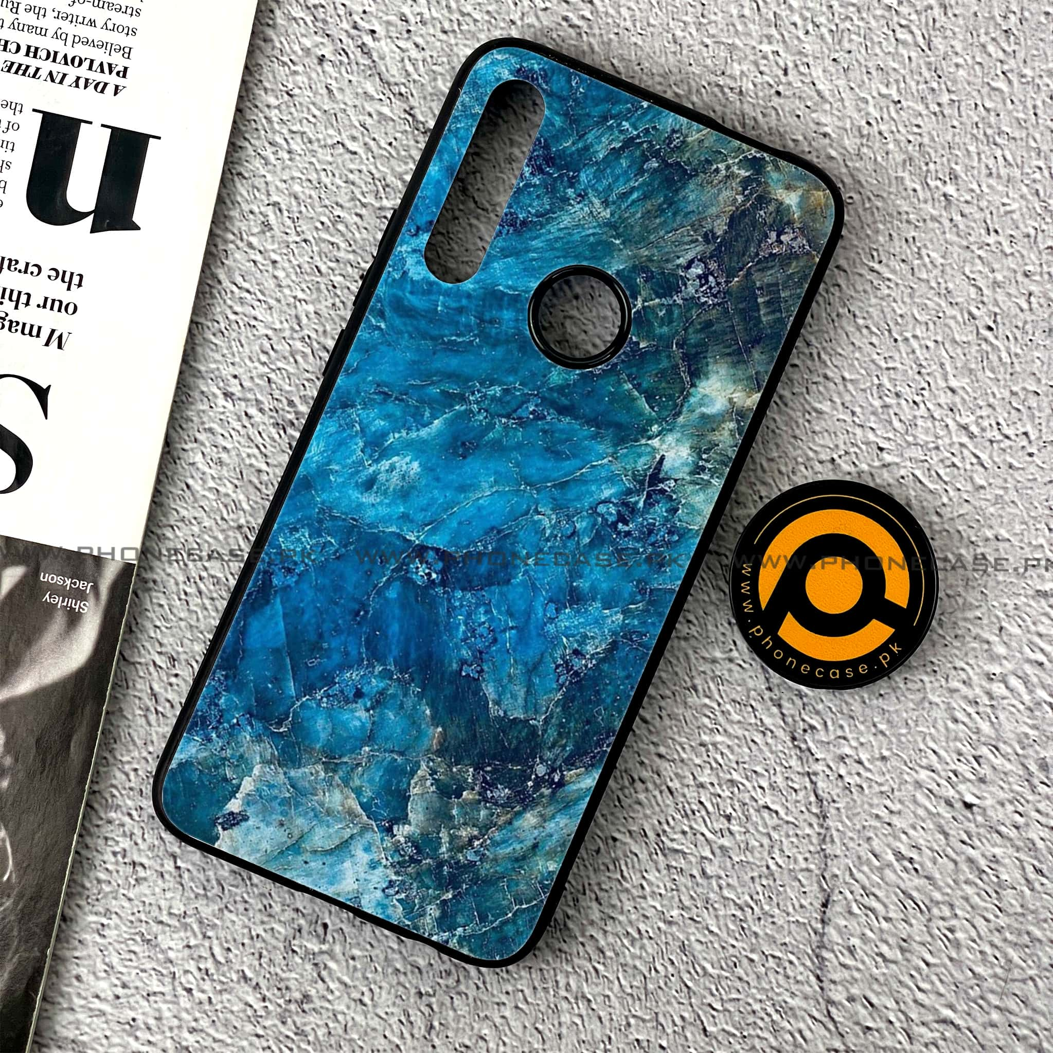 Huawei Y9 Prime (2019) - Blue Marble Series - Premium Printed Glass soft Bumper shock Proof Case