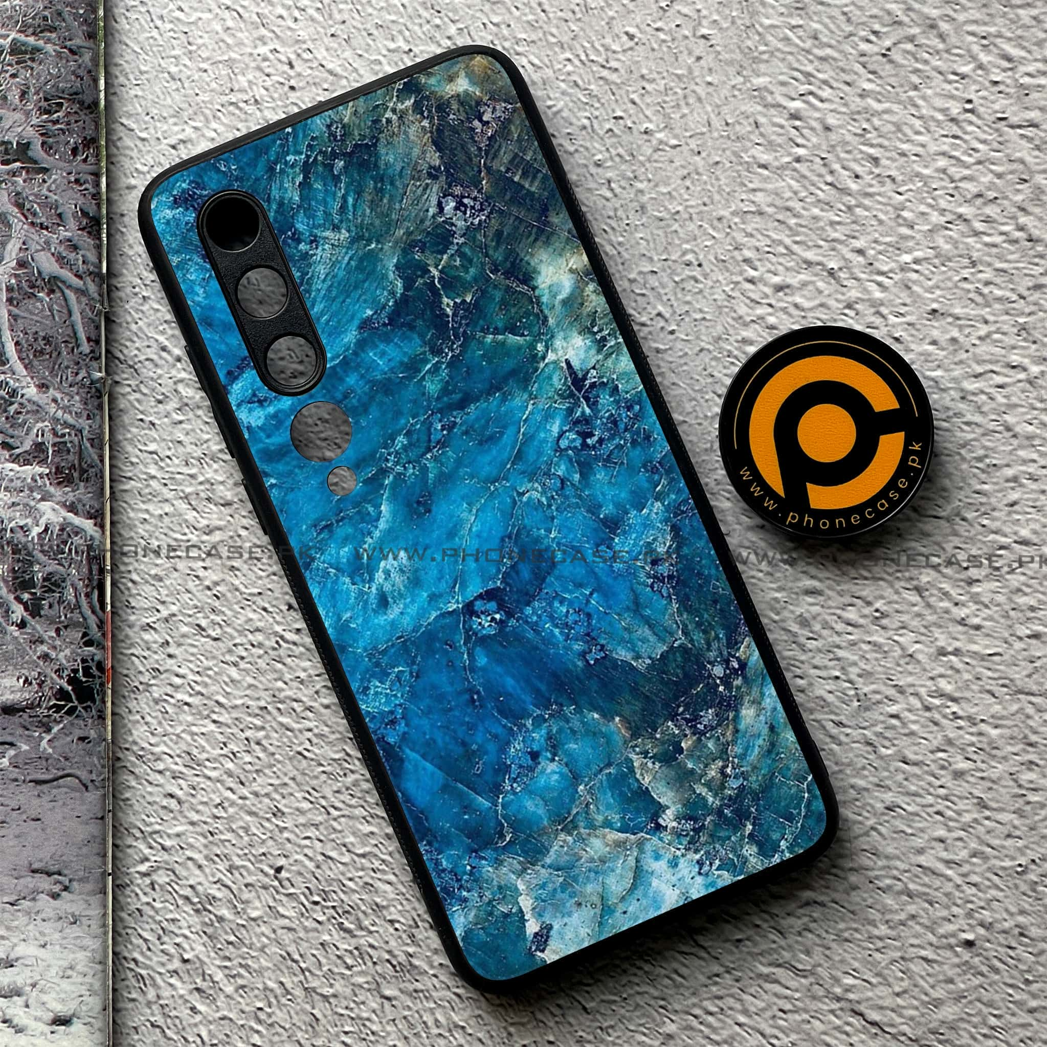 Xiaomi Mi 10 - Blue Marble Series - Premium Printed Glass soft Bumper shock Proof Case