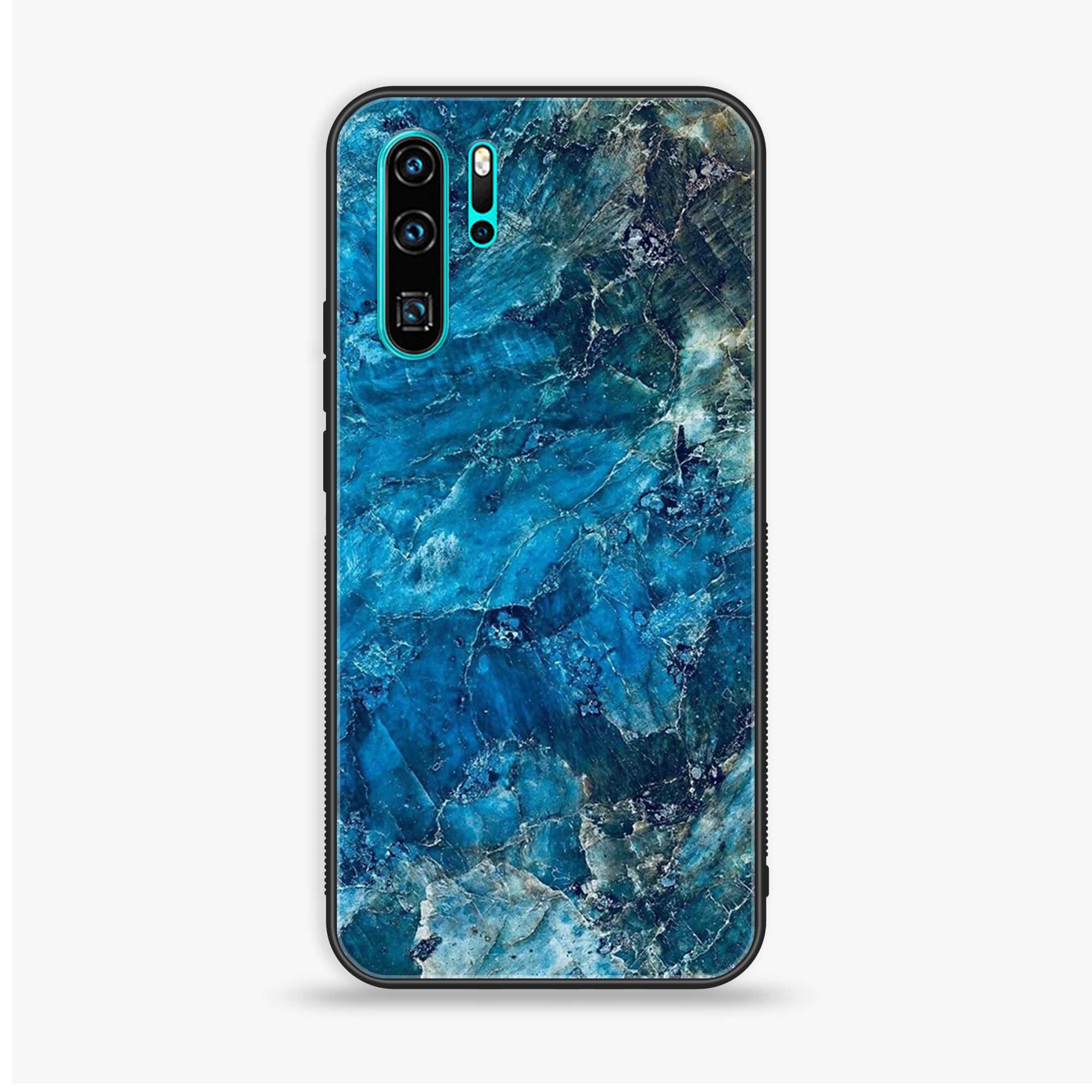 Huawei P30 Pro - Blue Marble Series - Premium Printed Glass soft Bumper shock Proof Case