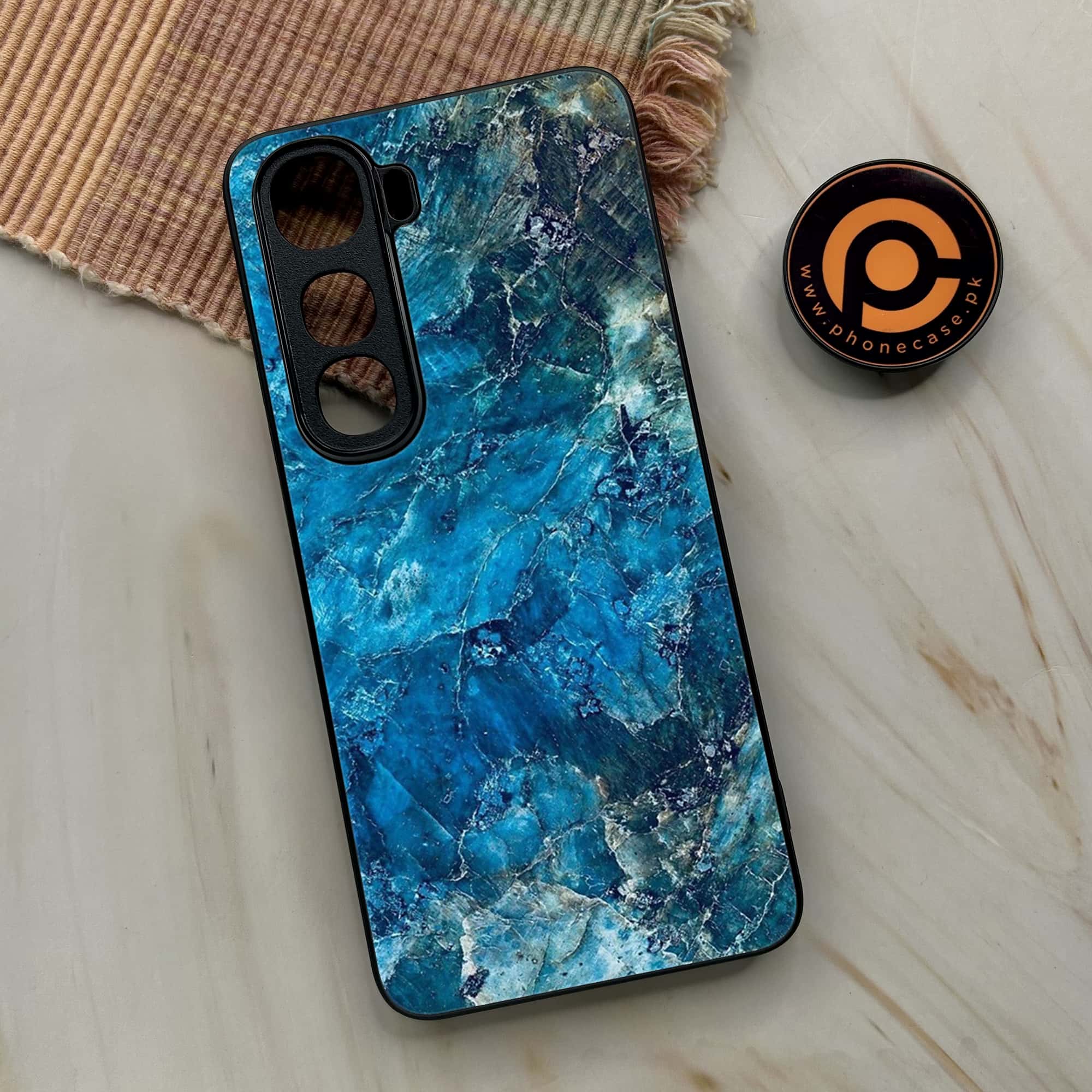 Vivo Y400 - Blue Marble Series - Premium Metal Printed soft Bumper shock Proof Case