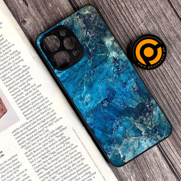 Xiaomi Redmi 12 - Blue Marble Series - Premium Printed Glass soft Bumper shock Proof Case