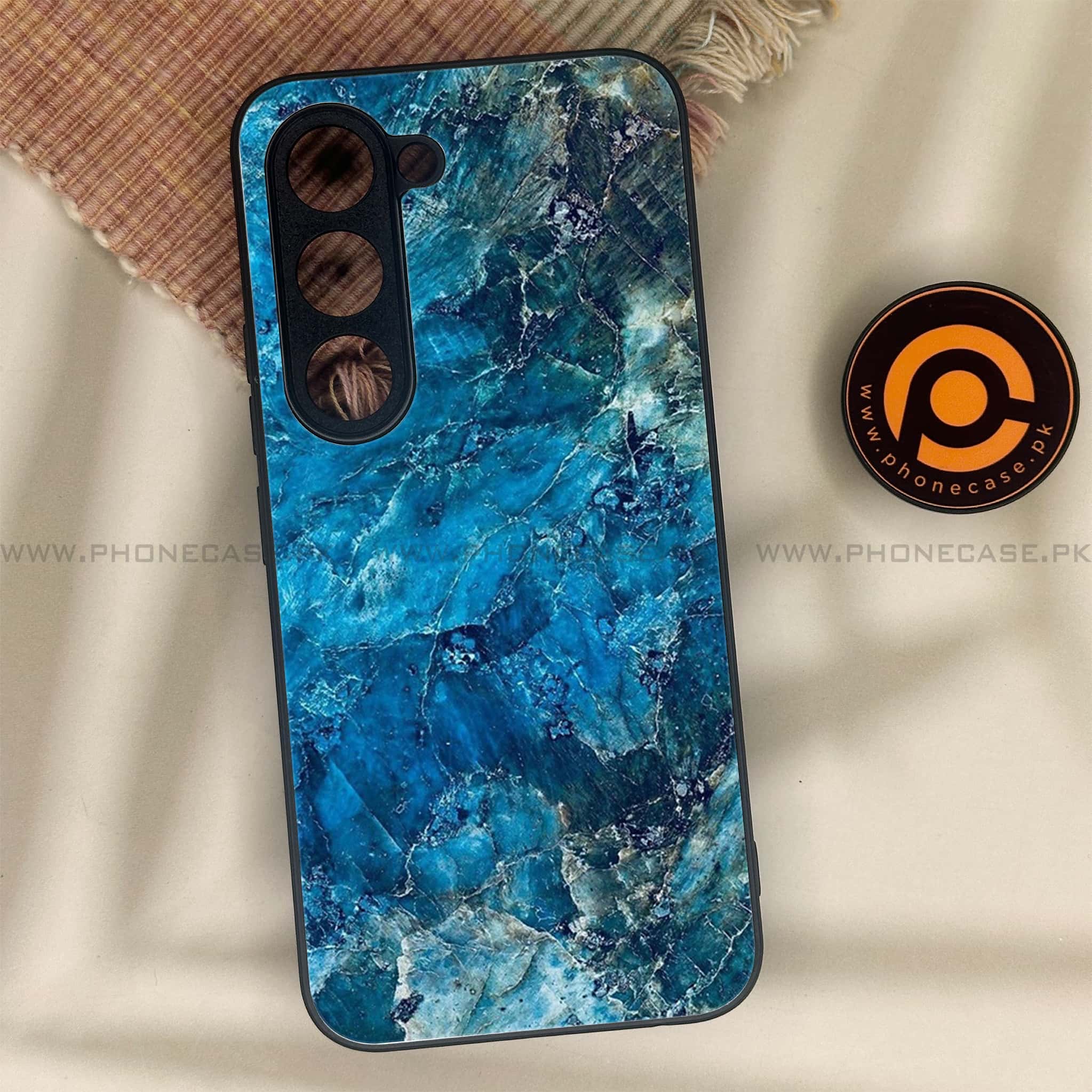 Tecno Spark 40 Pro - Blue Marble Series - Premium Metal Printed soft Bumper shock Proof Case