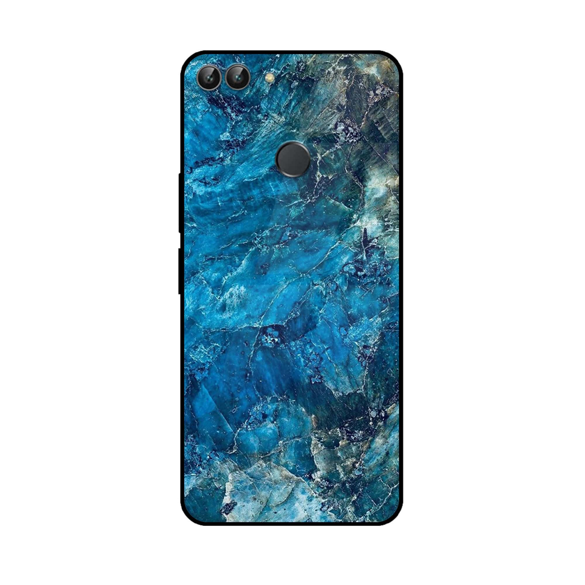 Huawei P Smart - Blue Marble Series - Premium Printed Glass soft Bumper shock Proof Case