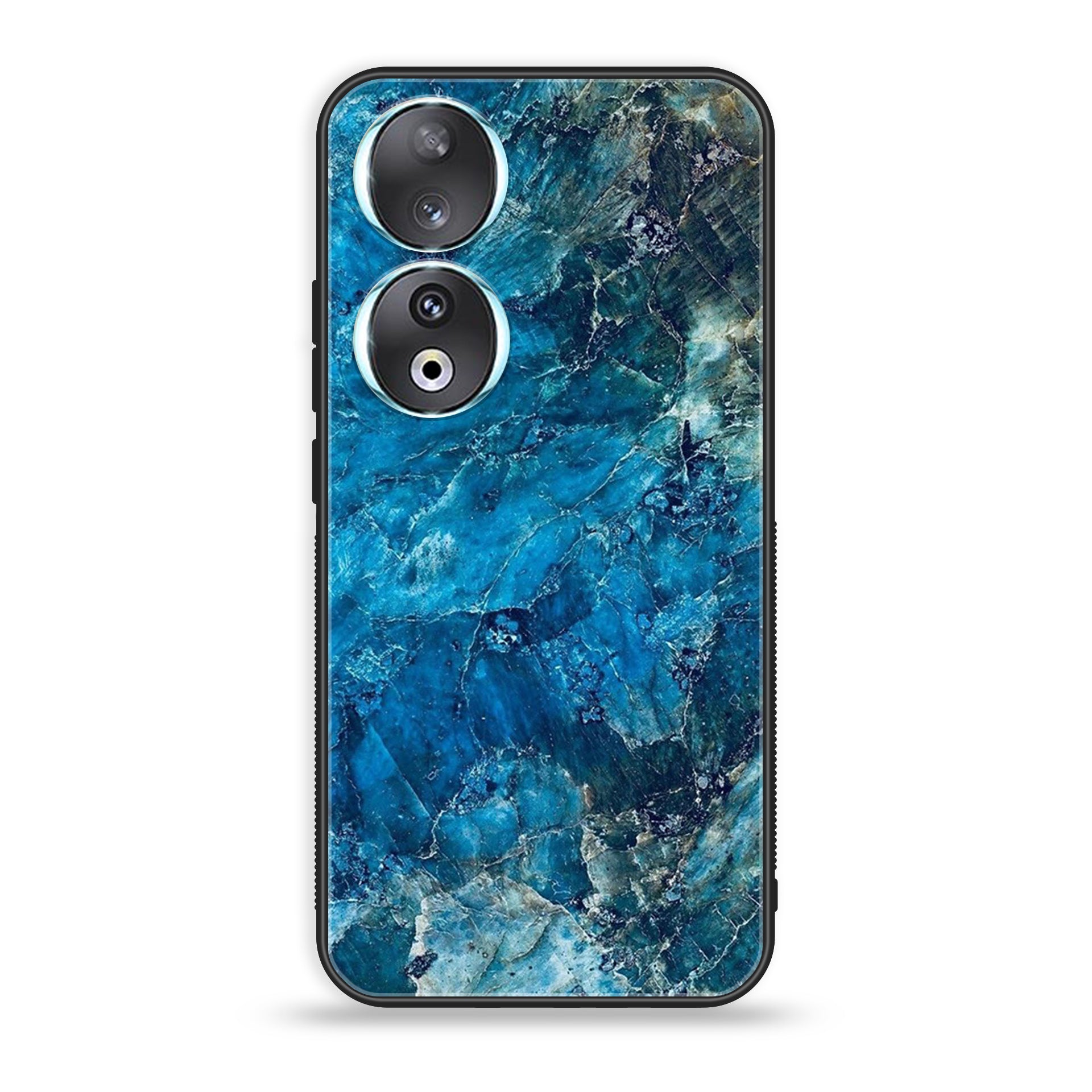 Huawei Honor 90 - Blue Marble Series - Premium Printed Glass soft Bumper shock Proof Case