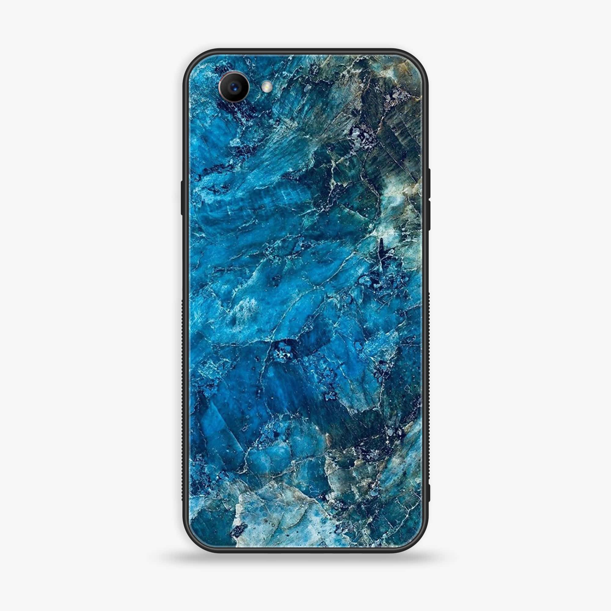 Oppo F7 Youth - Blue Marble Series - Premium Printed Glass soft Bumper shock Proof Case