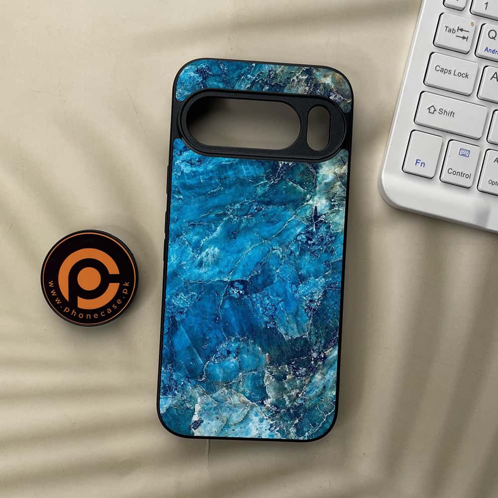 Google Pixel 10  - Blue Marble Series - Premium Metal Printed soft Bumper Shockof Case