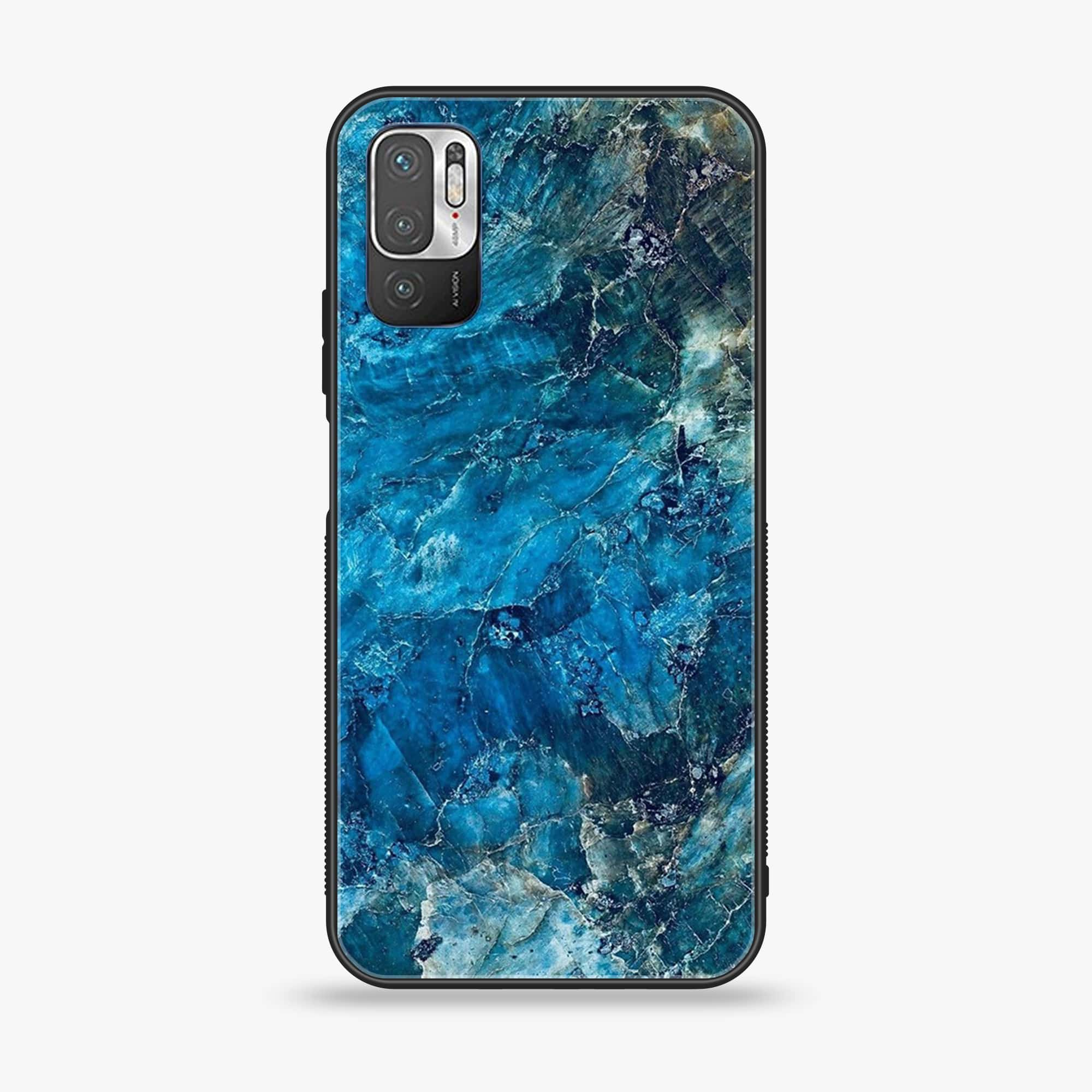 Xiaomi Redmi Note 10 5G - Blue Marble Series - Premium Printed Glass soft Bumper shock Proof Case