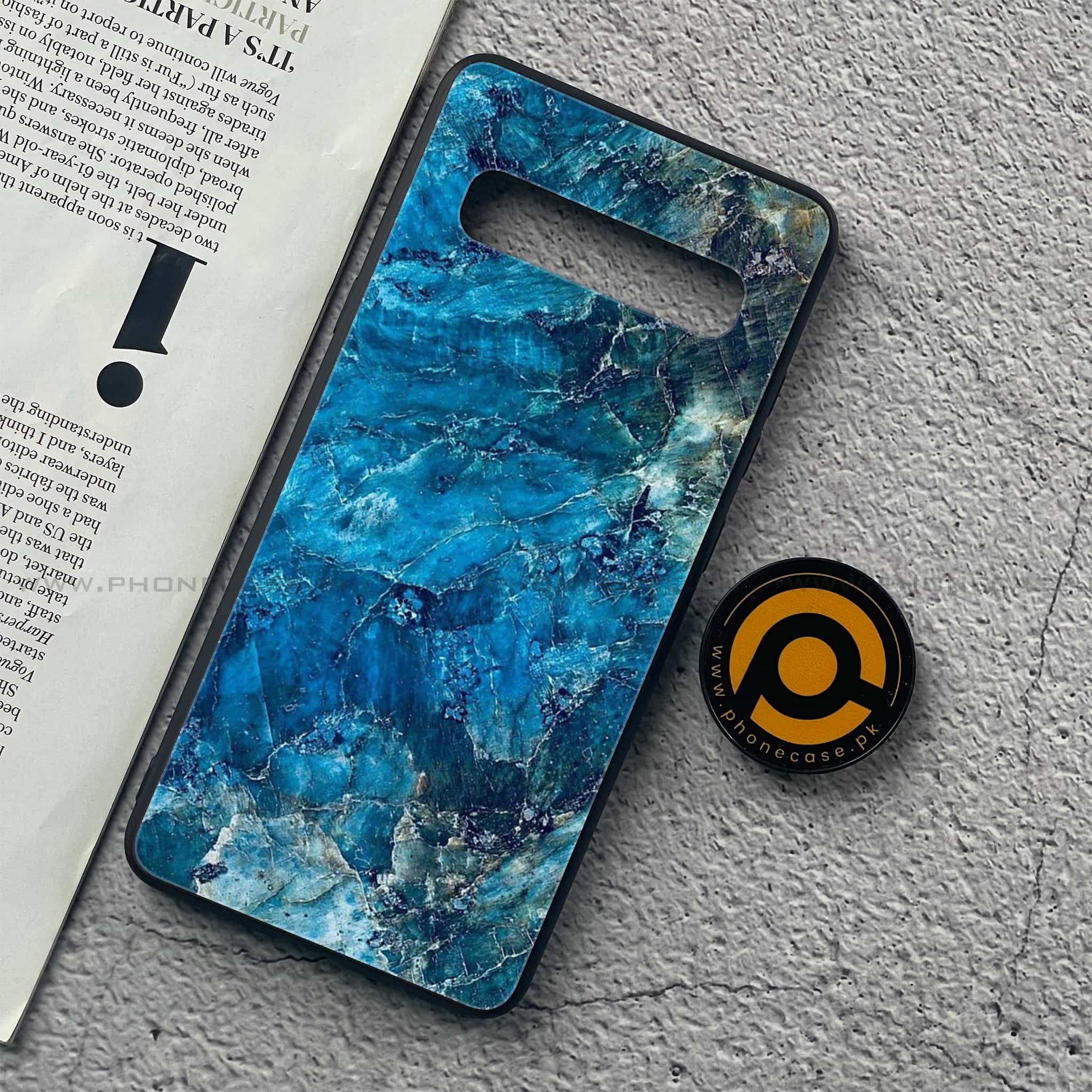 Samsung Galaxy S10 5G - Blue Marble Series - Premium Printed Glass soft Bumper shock Proof Case