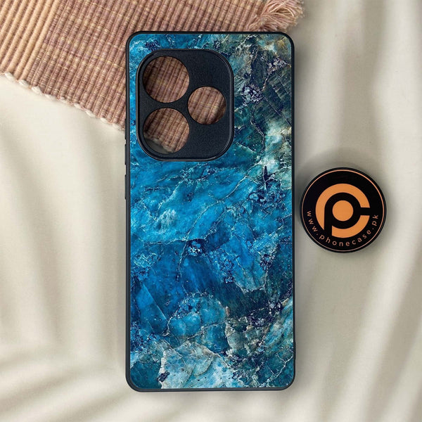 Realme GT 6 - Blue Marble Series - Premium Metal Printed soft Bumper shock Proof Case