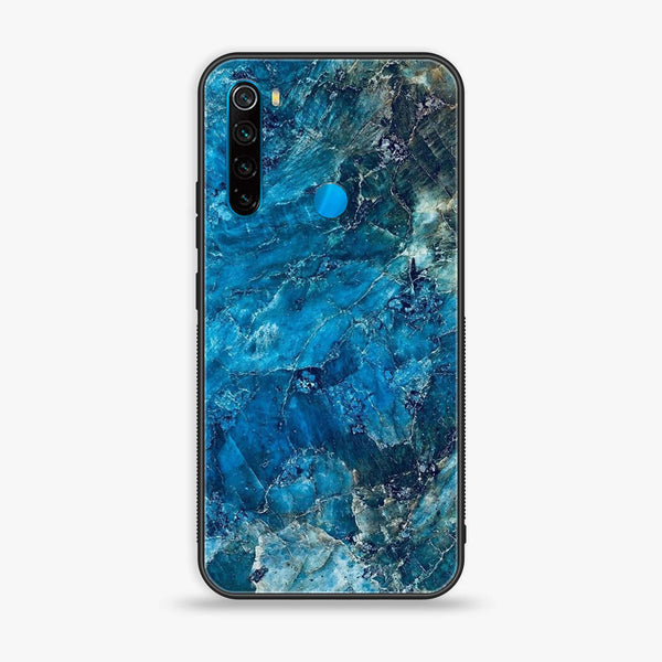 Redmi Note 8 - Blue Marble Design 10 - Premium Printed Glass soft Bumper shock Proof Case CS-9919