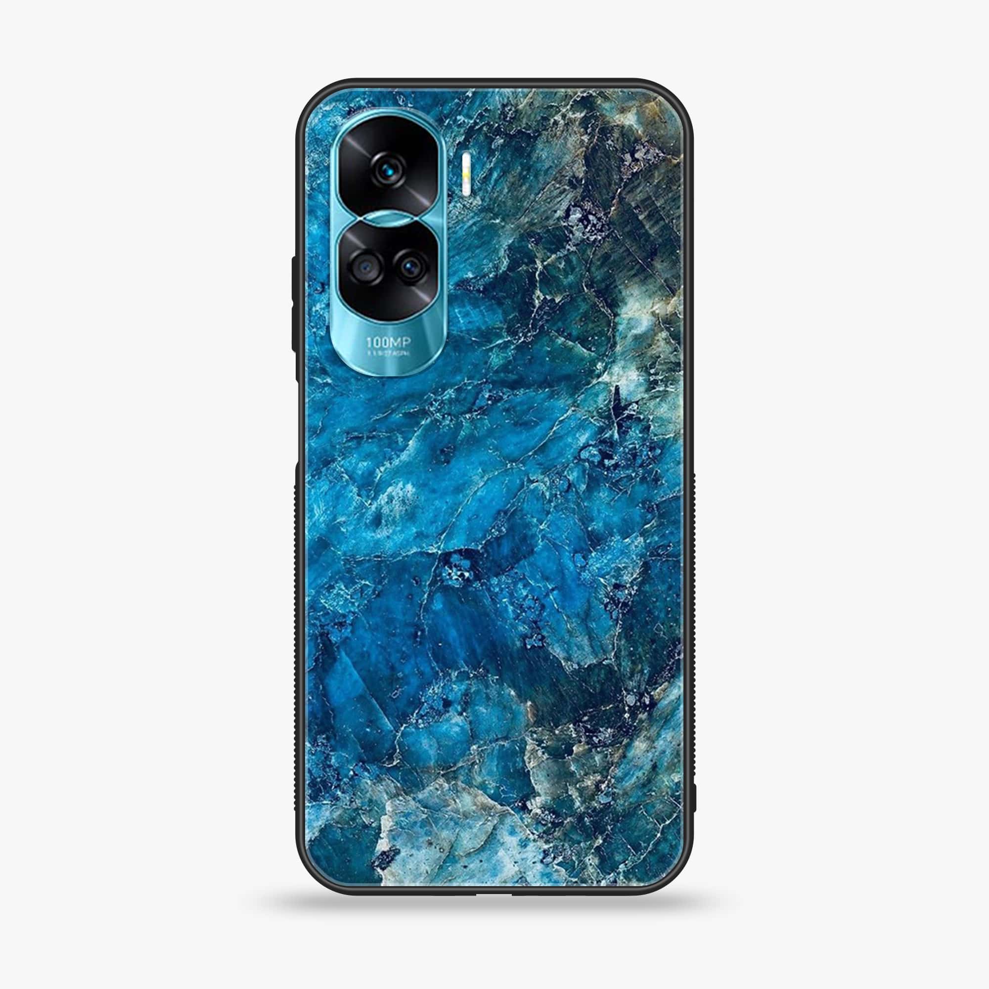 Honor 90 Lite - Blue Marble Series - Premium Printed Glass soft Bumper shock Proof Case