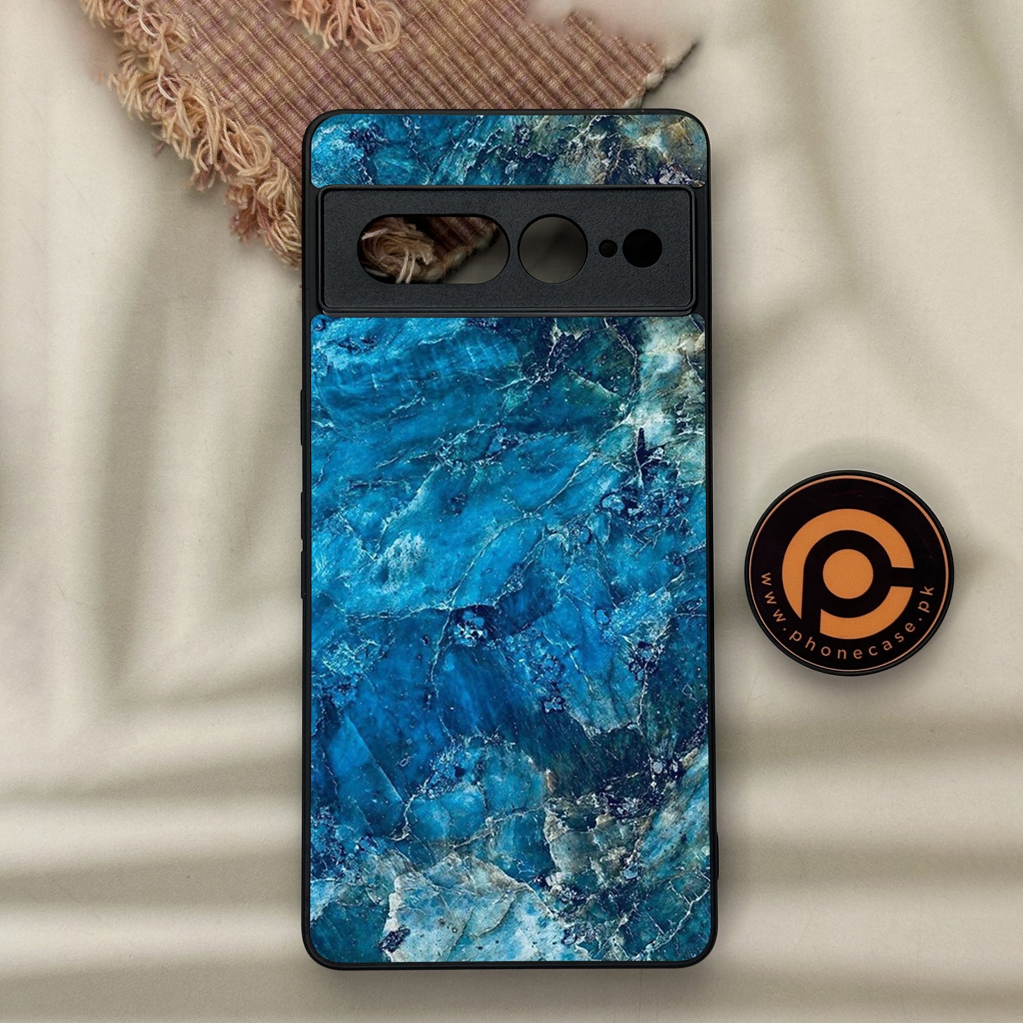 Google Pixel 7 Pro - Blue Marble Series - Premium Metal Printed soft Bumper Shock Proof Case