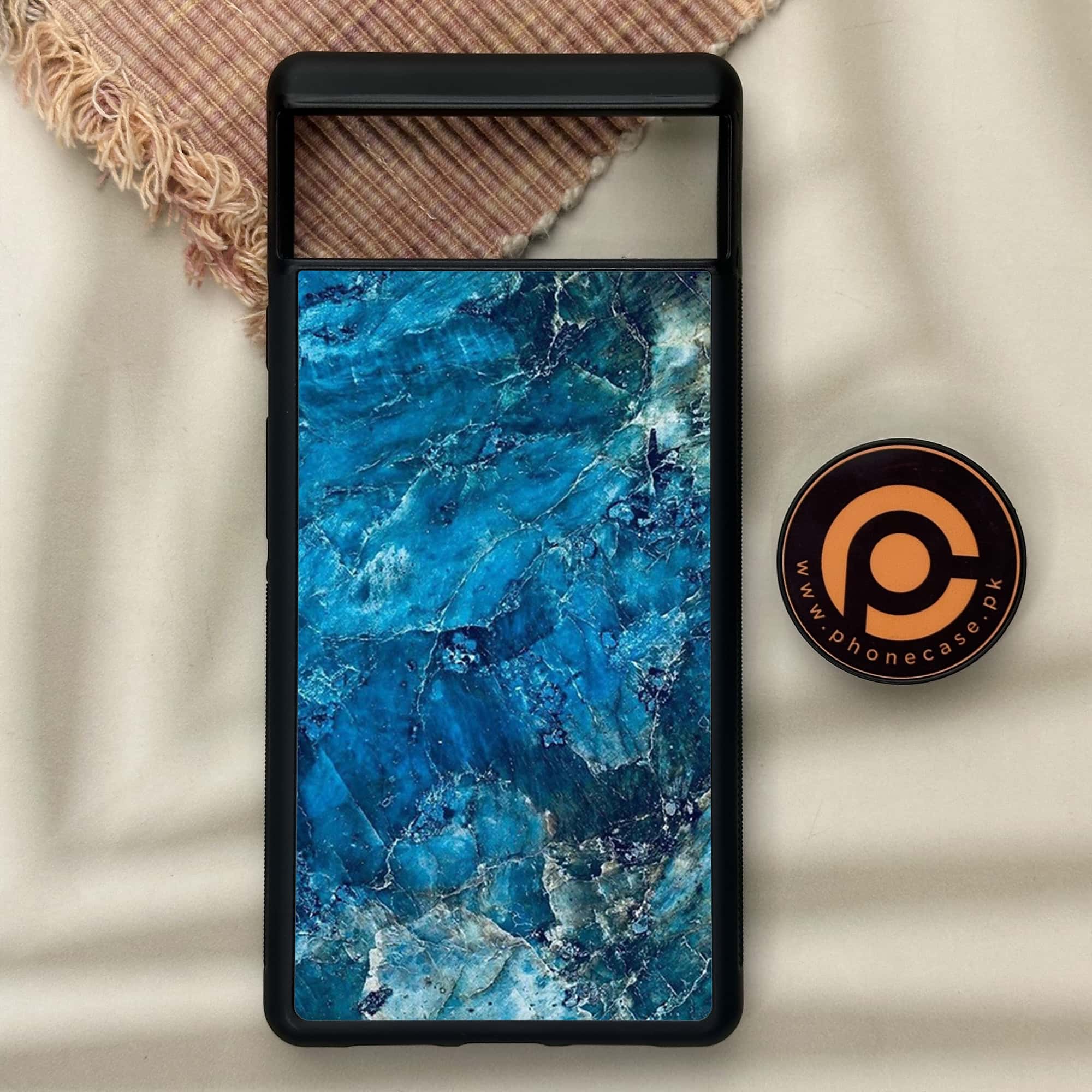 Google Pixel 6 - Blue Marble Series - Premium Metal Printed soft Bumper Shock Proof Case