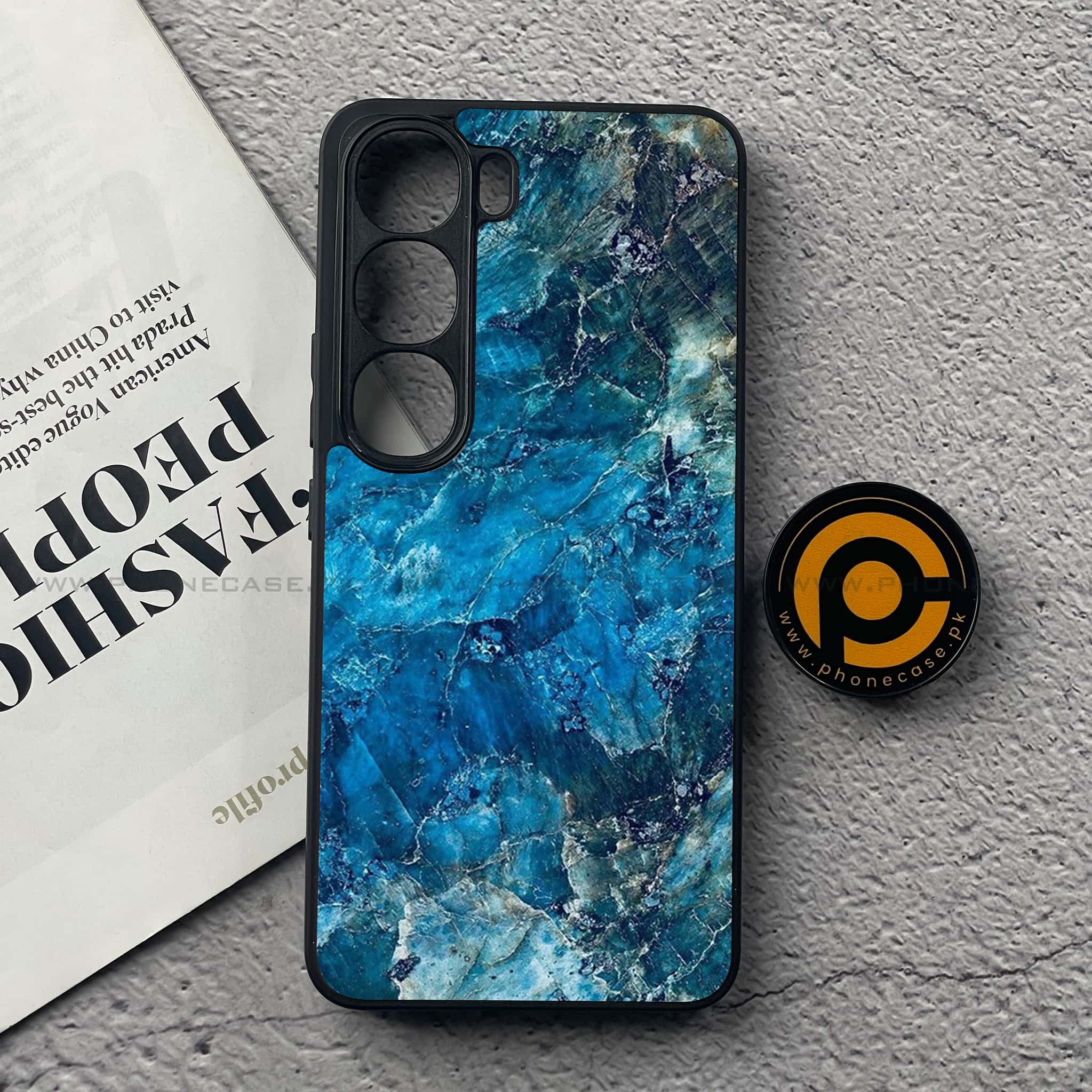 Vivo V40 Lite (IDN) - Blue Marble Series - Premium Metal Printed soft Bumper Shock Proof Case