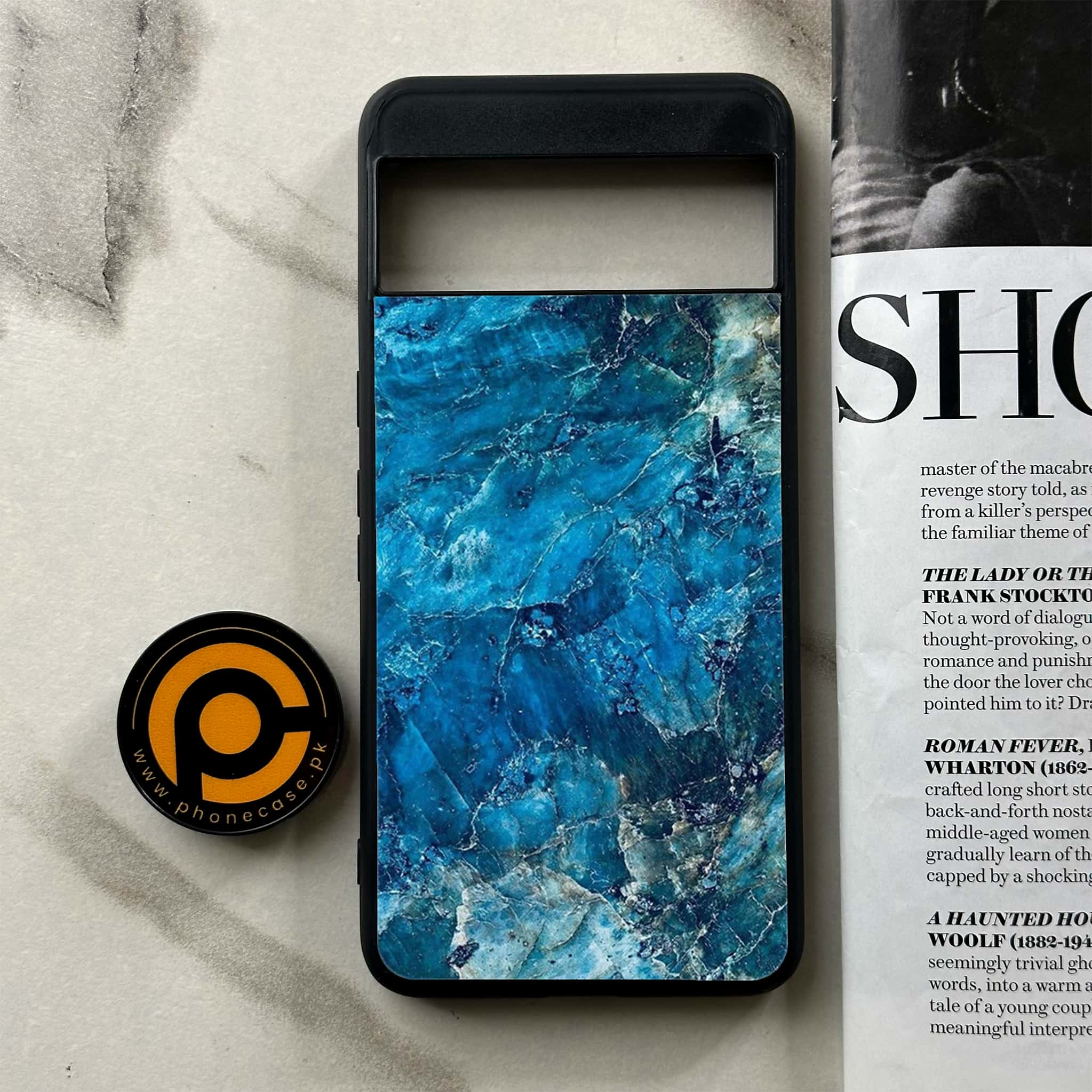 Google Pixel 8 Pro - Blue Marble Series - Premium Printed Glass soft Bumper shock Proof Case