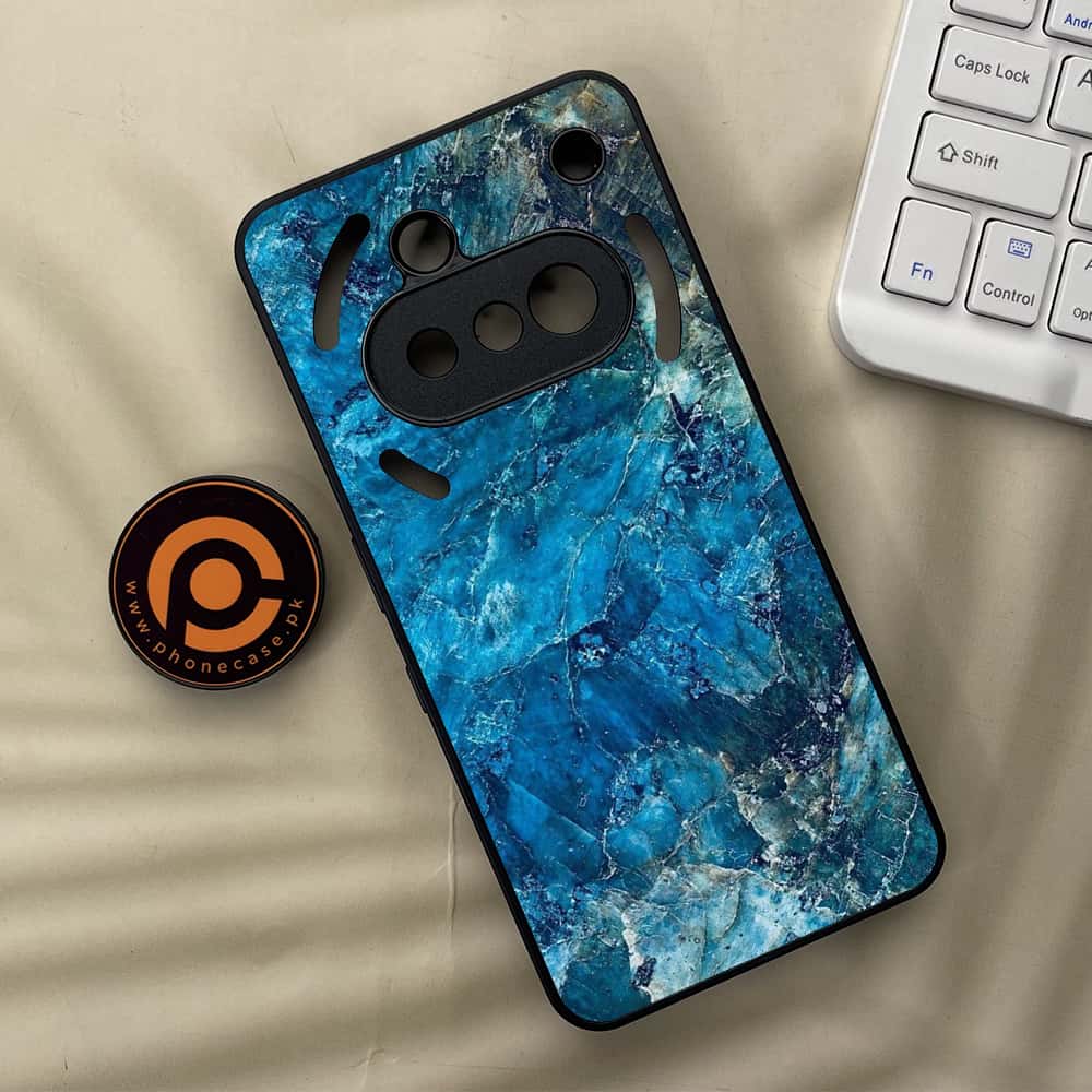 Nothing Phone 3a - Blue Marble Series - Premium Metal  Printed soft Bumper shock Proof Case
