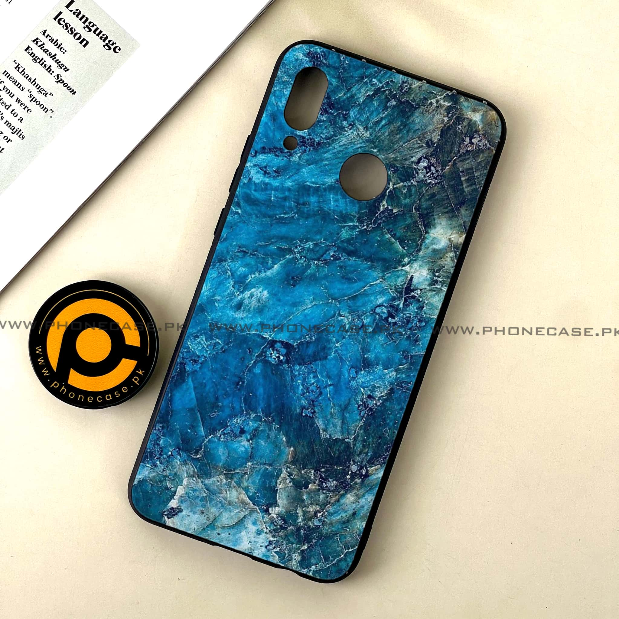 Huawei Nova 3 - Blue Marble Series - Premium Printed Glass soft Bumper shock Proof Case