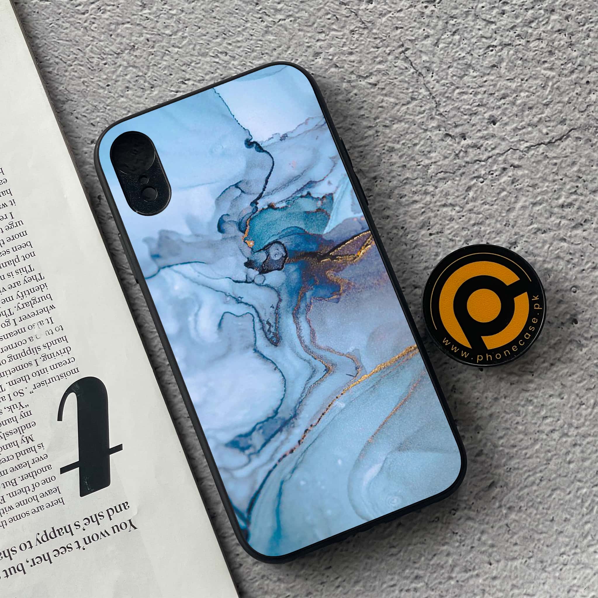 iPhone XR - Blue Marble Series - Premium Metal Printed soft Bumper shock Proof Case