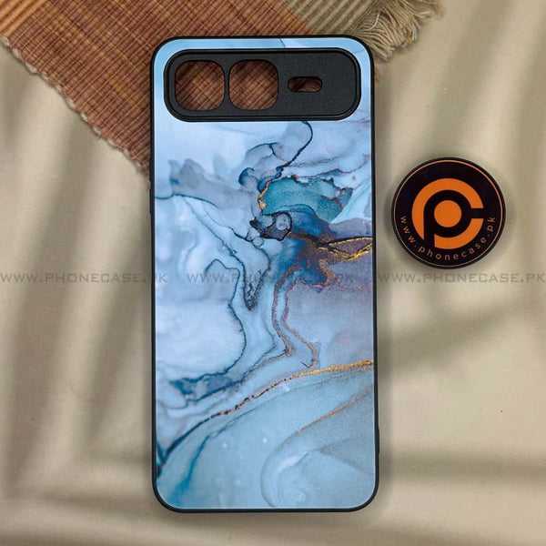 Infinix Smart 10 Plus - Blue Marble Series - Premium Metal Printed soft Bumper shock Proof Case