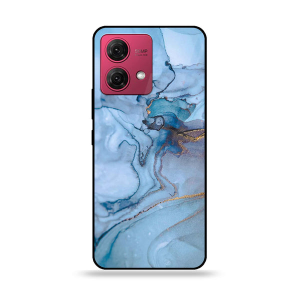 Motorola Moto G84 - Blue Marble Design 1 - Premium Printed Glass soft Bumper shock Proof Case CS-22389 CS-33348