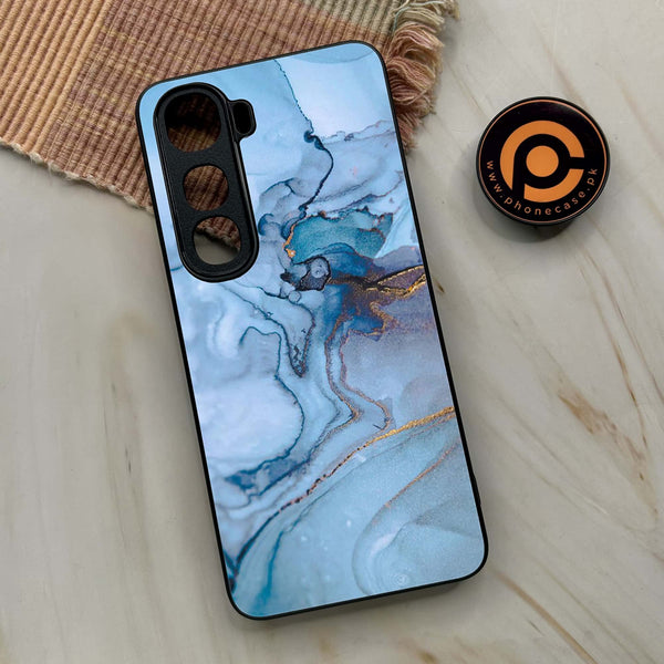 Vivo Y400 - Blue Marble Series - Premium Metal Printed soft Bumper shock Proof Case