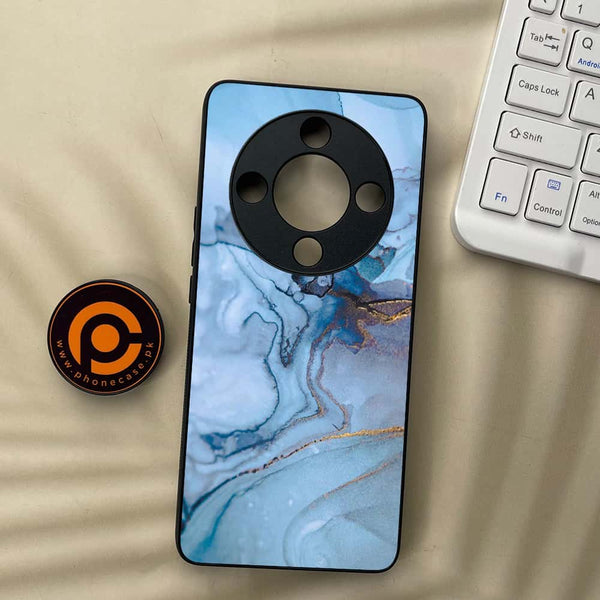 HONOR X9b 5G - Blue Marble Series - Premium Metal  Printed soft Bumper shock Proof Case