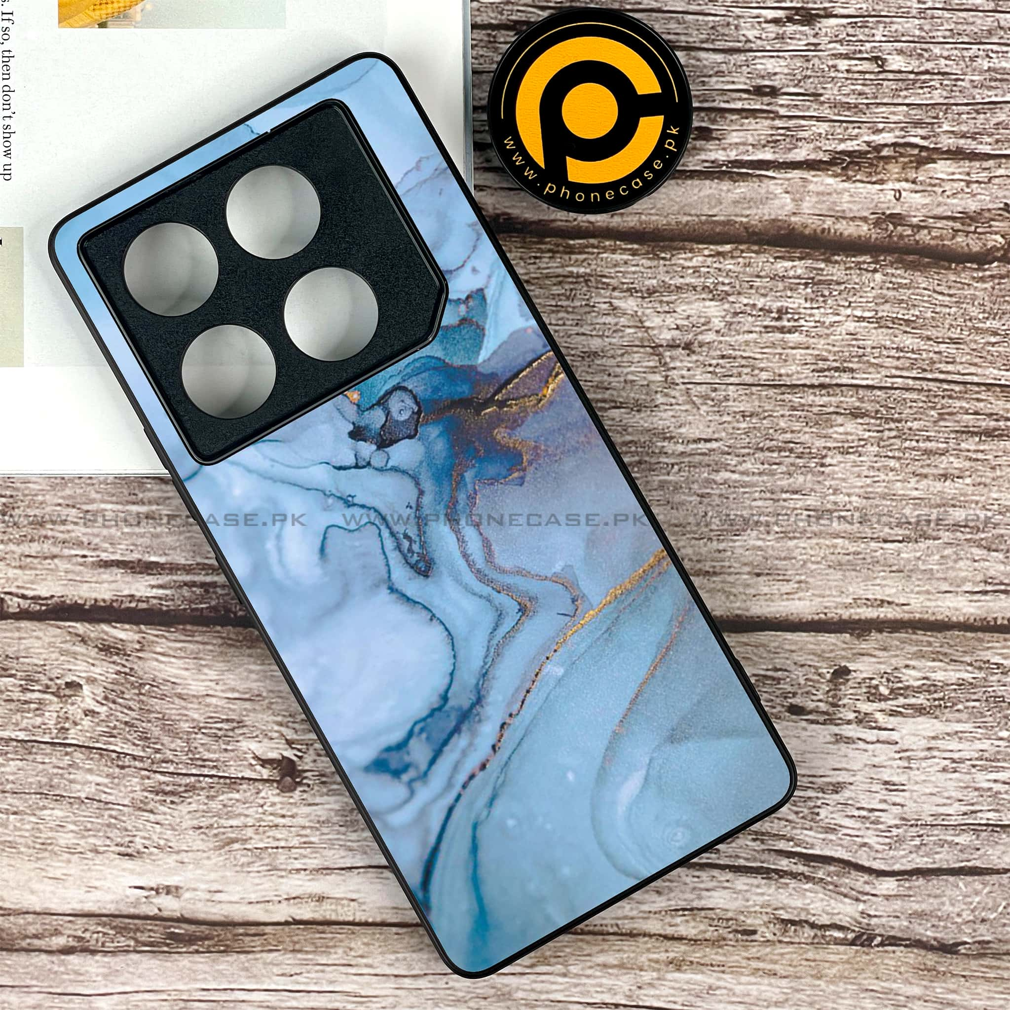 Infinix GT 20 Pro - Blue Marble Series - Premium Printed Glass soft Bumper shock Proof Case