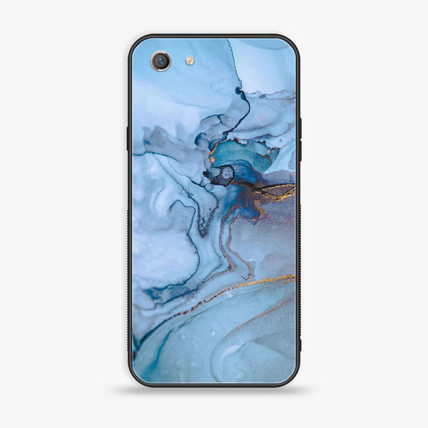 Oppo A71 (2017)  -Blue Marble Series - Premium Printed Glass soft Bumper shock Proof Case