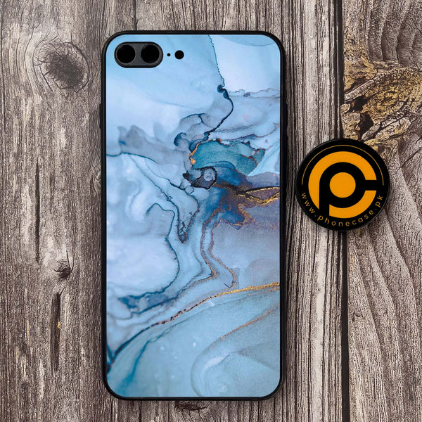 iPhone 7 Plus/ 8 Plus - Blue Marble Series - Premium Metal Printed soft Bumper shock Proof Case