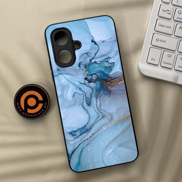 Infinix Smart 10 - Blue Marble Series - Premium Metal Printed soft Bumper Shock Proof Case