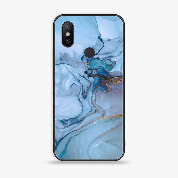 Xiaomi Mi A2 / Mi 6X - Blue Marble Series - Premium Printed Glass soft Bumper shock Proof Case