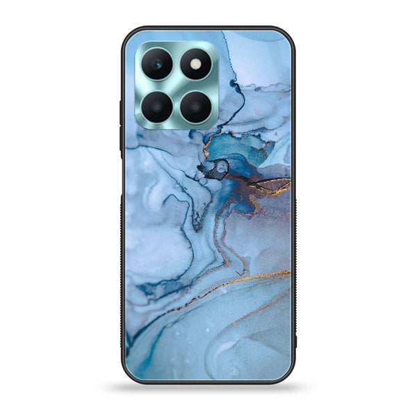 Honor X6a - Blue Marble Series - Premium Printed Glass soft Bumper shock Proof Case