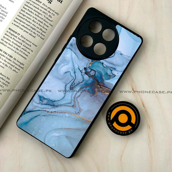 Tecno Camon 30s - Blue Marble Series - Premium Metal Printed soft Bumper shock Proof Case