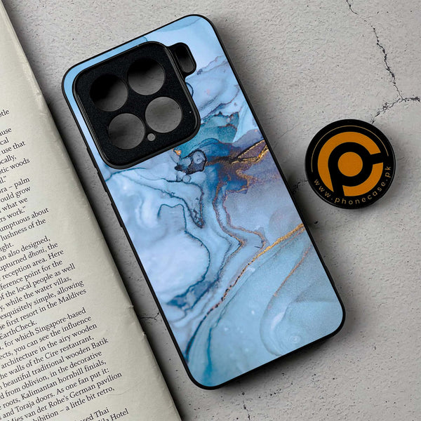 Xiaomi 15 - Blue Marble Series - Premium Metal Printed soft Bumper shock Proof Case