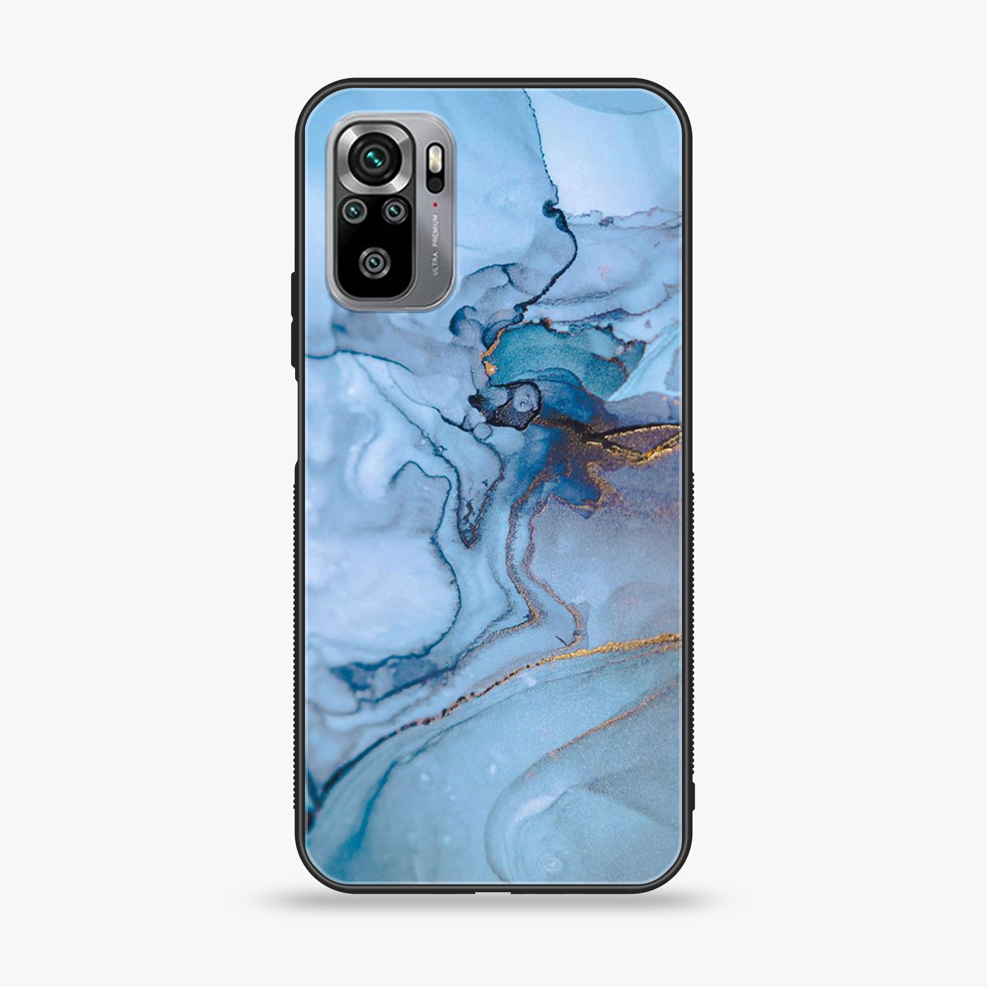 Xiaomi Redmi Note 10S - Blue Marble Series - Premium Printed Glass soft Bumper shock Proof Case